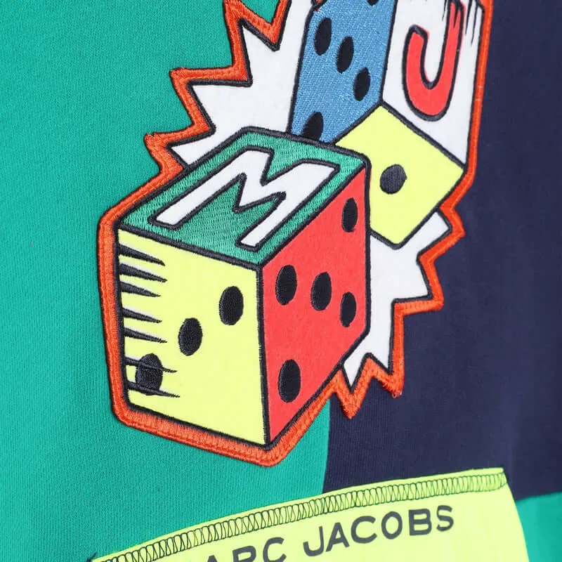 Sweat à capuche avec bloc de couleur vert pour garçons