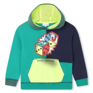 Sweat à capuche avec bloc de couleur vert pour garçons
