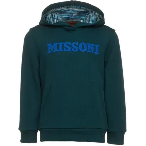 Pull à capuche en coton vert avec logo pour garçons