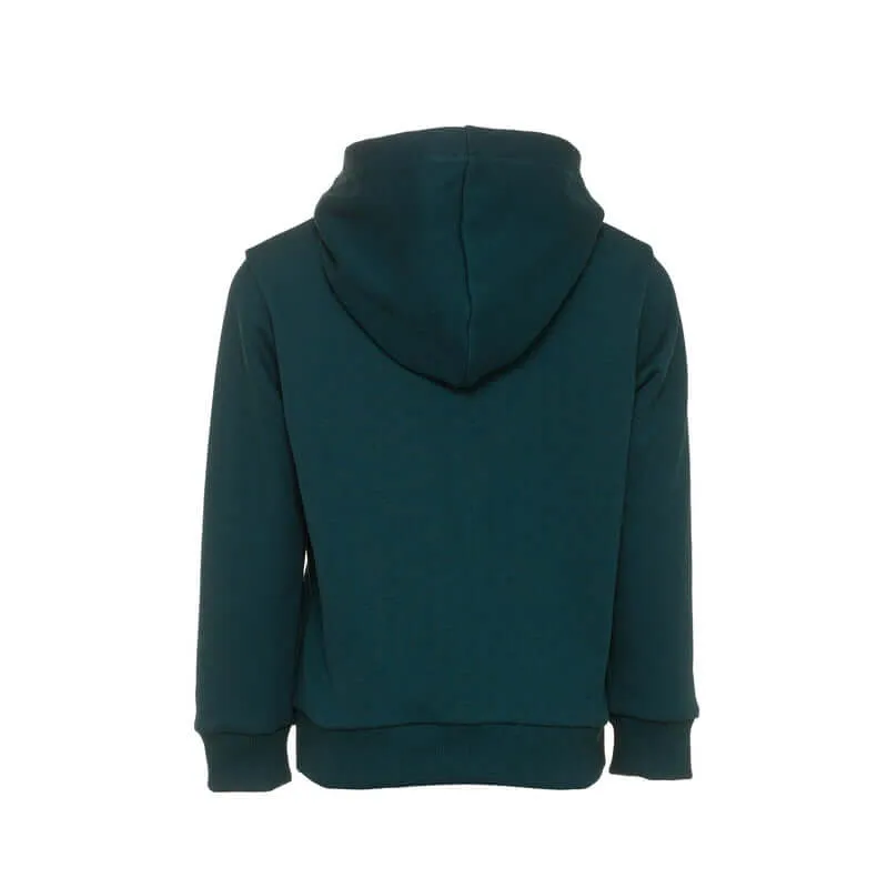 Pull à capuche en coton vert avec logo pour garçons