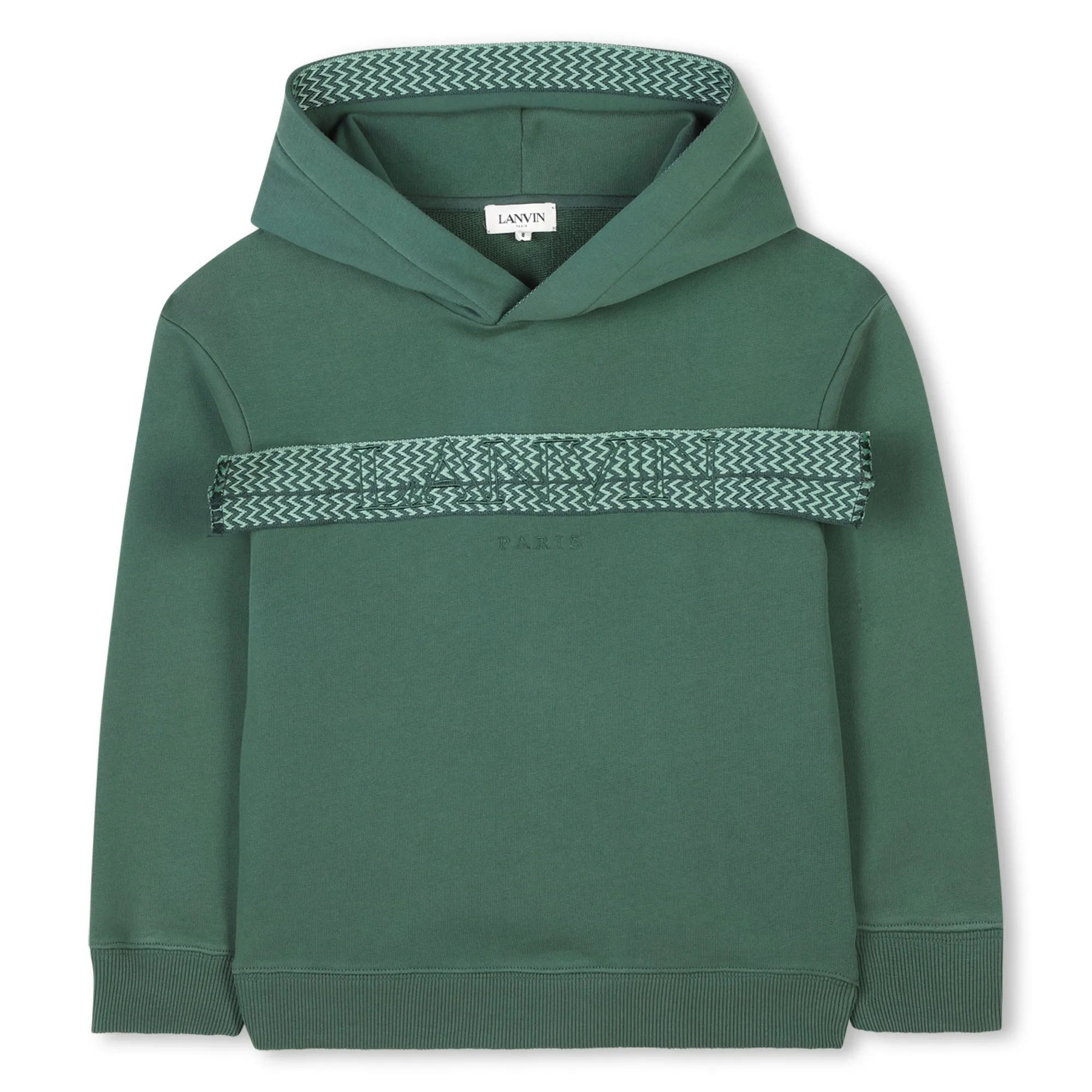 Sweat à capuche vert pour garçons avec logo