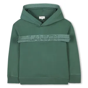 Sweat à capuche vert pour garçons avec logo