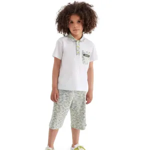 Shorts en coton rayé vert pour garçons