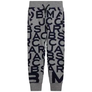 Jogging gris uni avec logo pour garçons