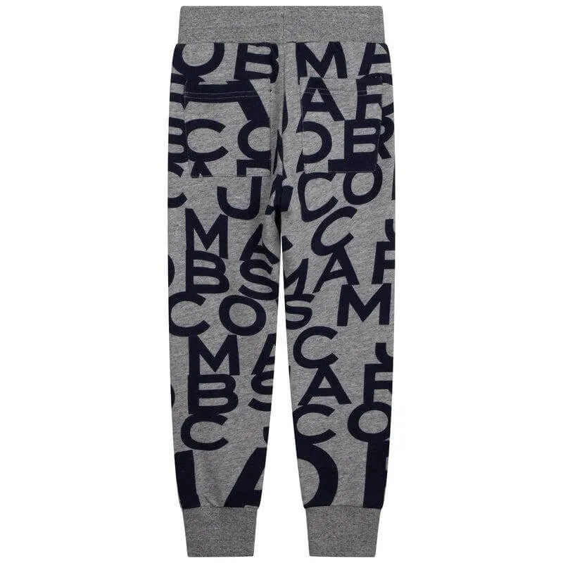 Jogging gris uni avec logo pour garçons