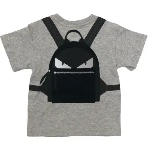 T-shirt avec sac à dos gris pour garçons
