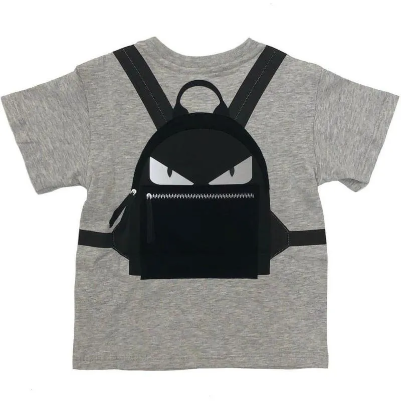 T-shirt avec sac à dos gris pour garçons