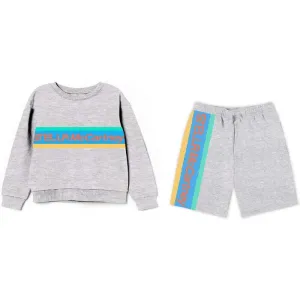 Ensemble en coton gris avec logo pour garçons