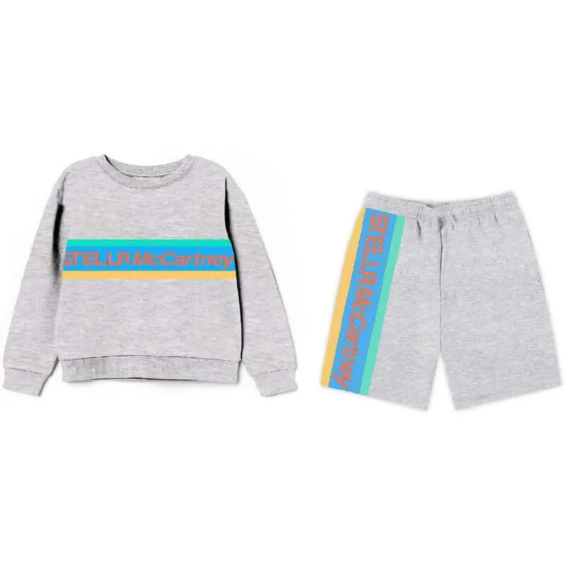 Ensemble en coton gris avec logo pour garçons