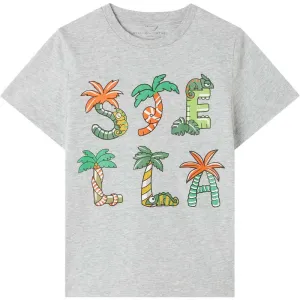 T-shirt en coton gris pour garçons avec logo
