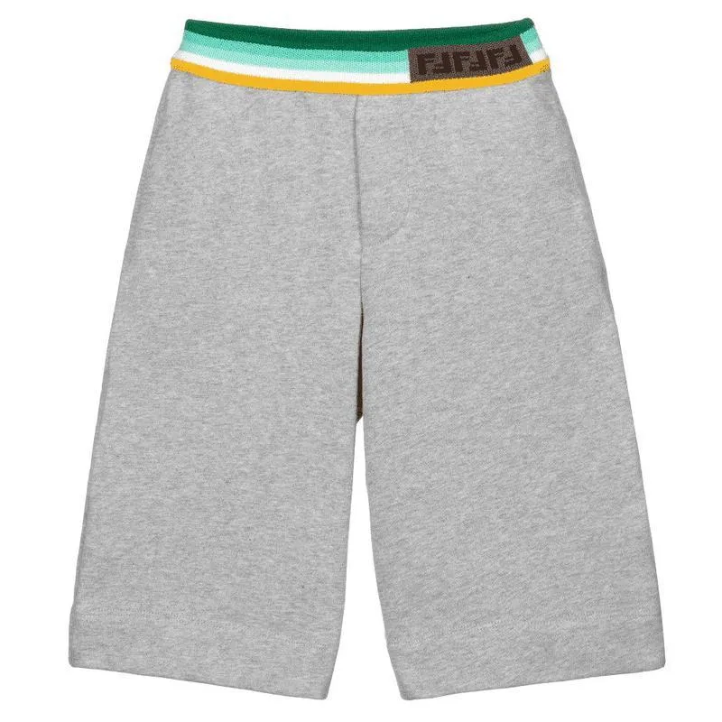 Short Gris Garçon avec Logo FF et Garniture