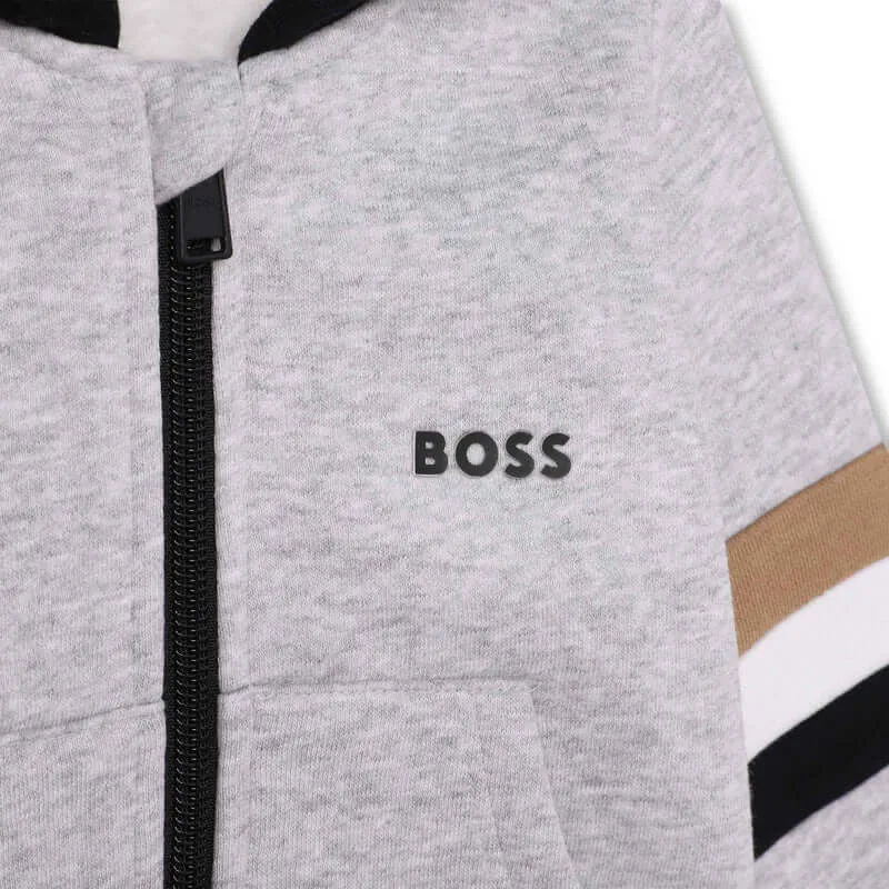 Cardigan à capuche gris pour garçons