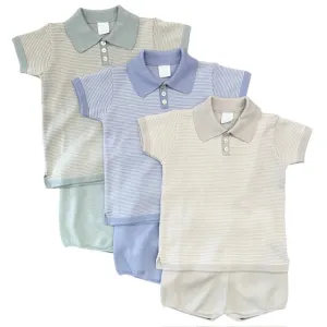 Ensemble court tricoté gris pour garçons