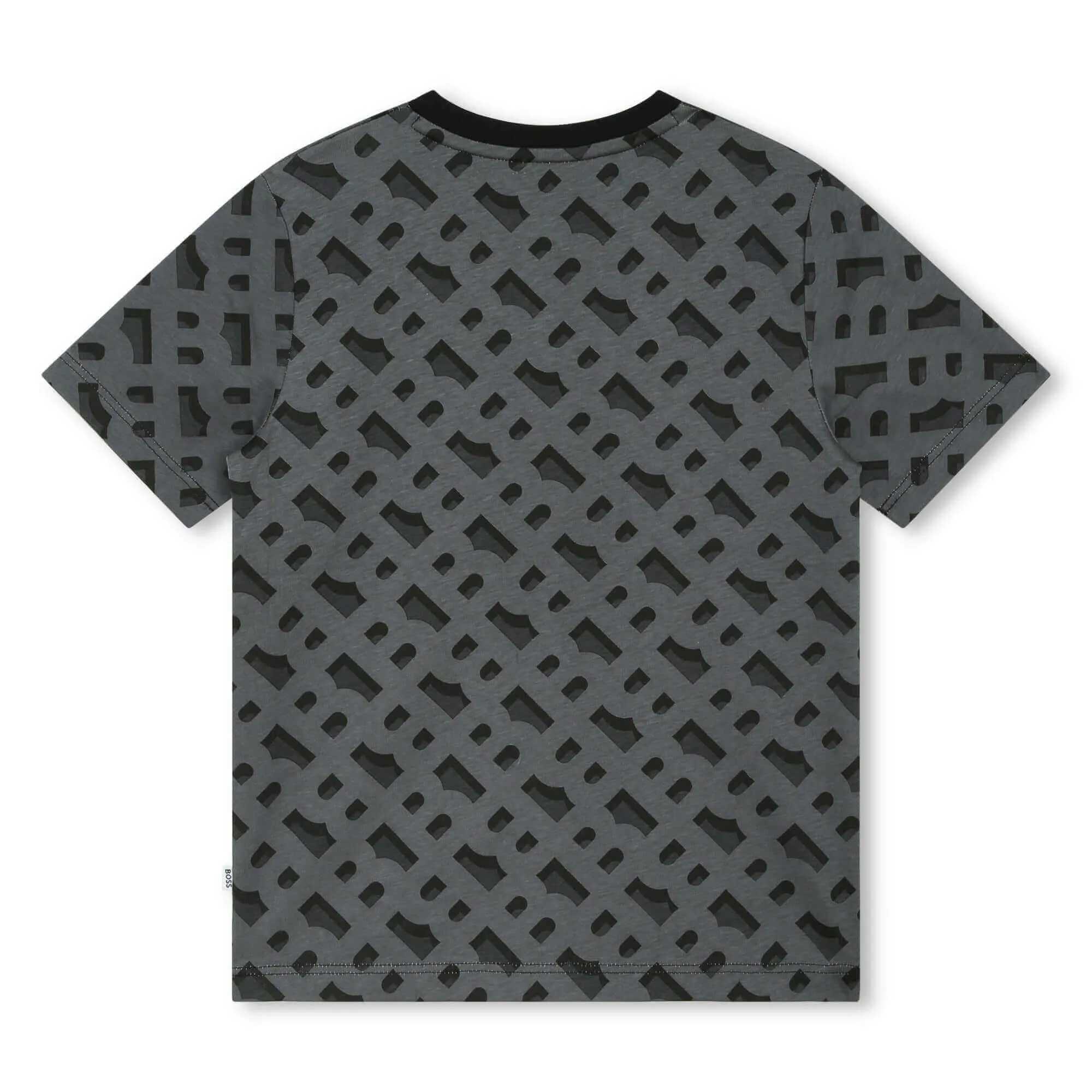 T-shirt pour garçons gris avec impression monogramme