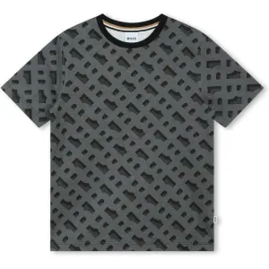T-shirt pour garçons gris avec impression monogramme