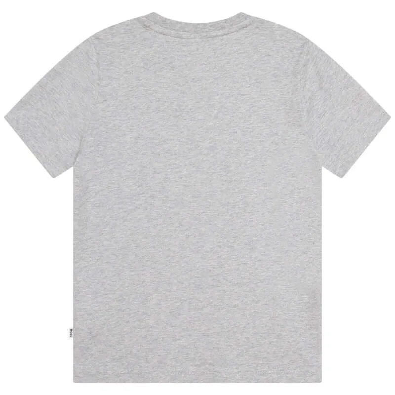 T-shirt en coton à manches courtes gris pour garçons