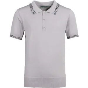Polo à manches courtes pour garçons avec motif space-dye gris