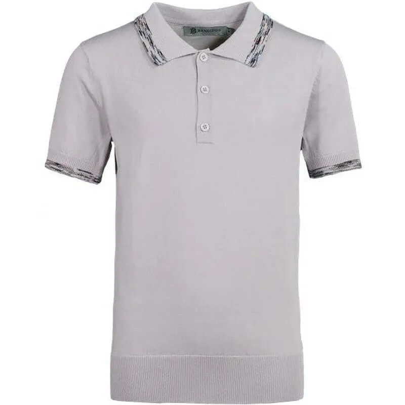 Polo à manches courtes pour garçons avec motif space-dye gris