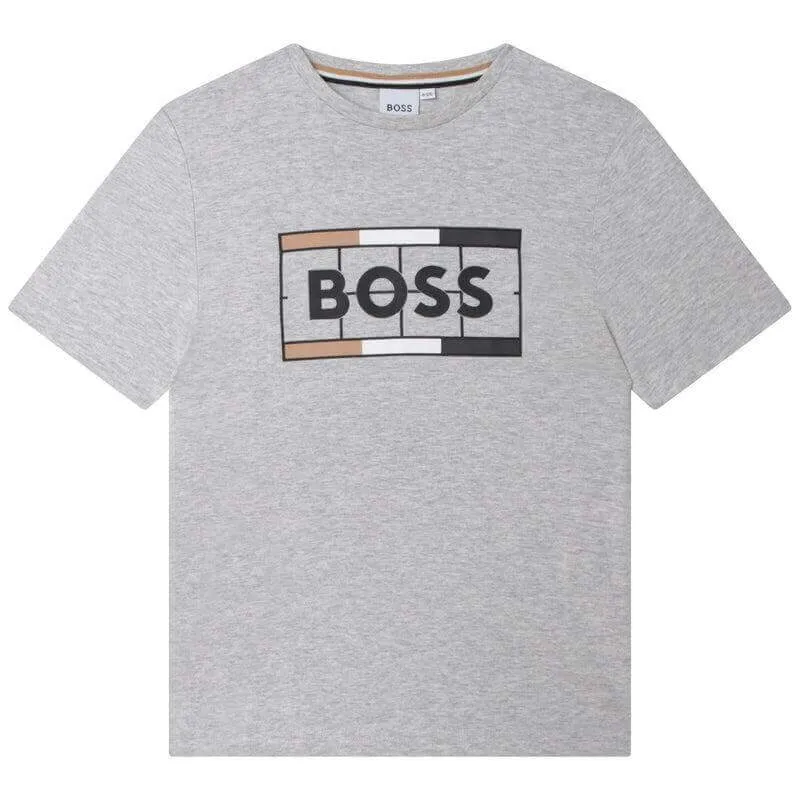 Short et T-shirt avec logo de tennis gris pour garçons