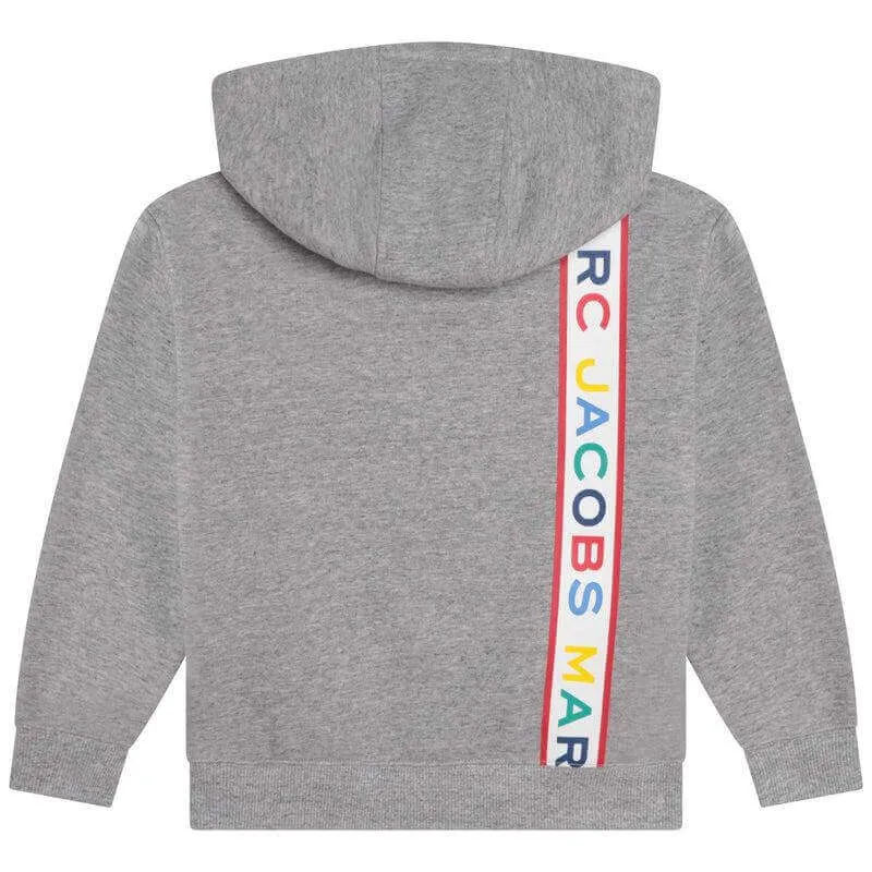 Pull à capuche pour garçons avec logo vertical gris