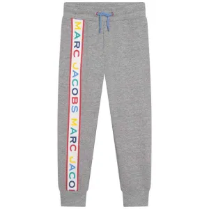 Pantalons de jogging pour garçons avec logo gris vertical