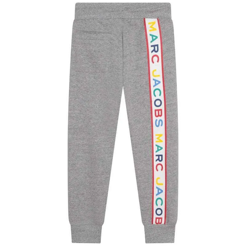 Pantalons de jogging pour garçons avec logo gris vertical