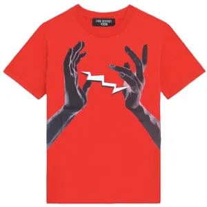 T-shirt rouge Thunderbolt pour garçons