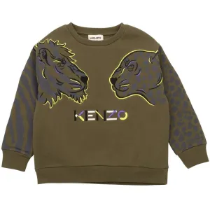 Sweat-shirt double tigre kaki pour garçons