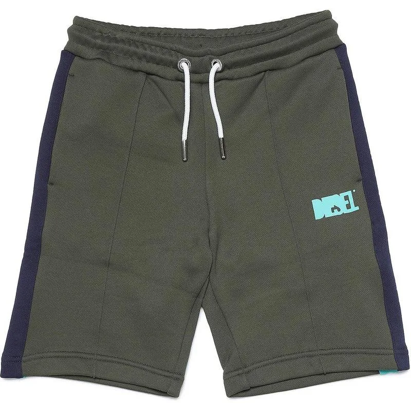 Short Garçon Kaki avec Logo