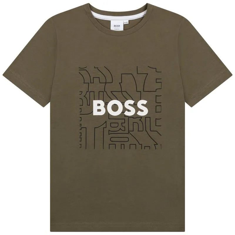 T-shirt à logo kaki pour garçons