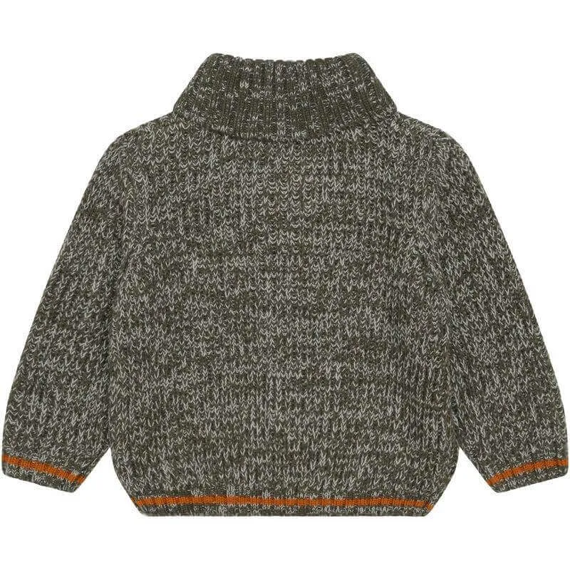 Pull en laine kaki et pantalon pour garçons