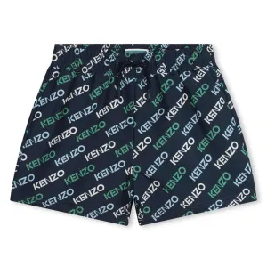 Short de bain pour garçons Navy avec logo imprimé