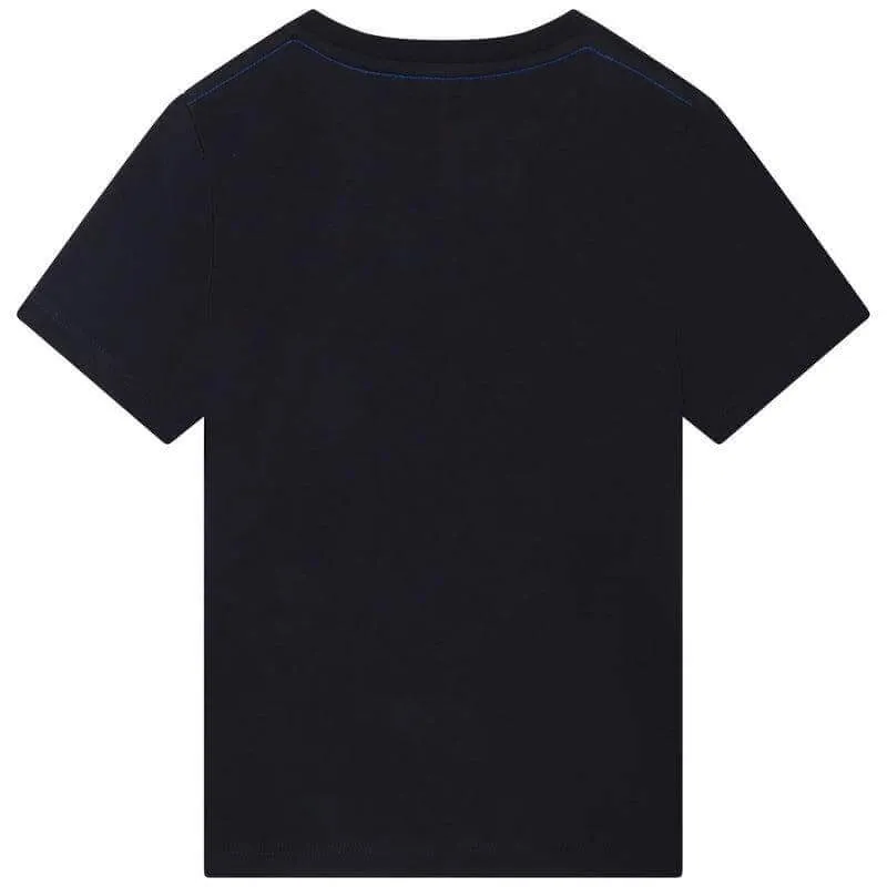 T-shirt en coton pour garçons avec logo marine