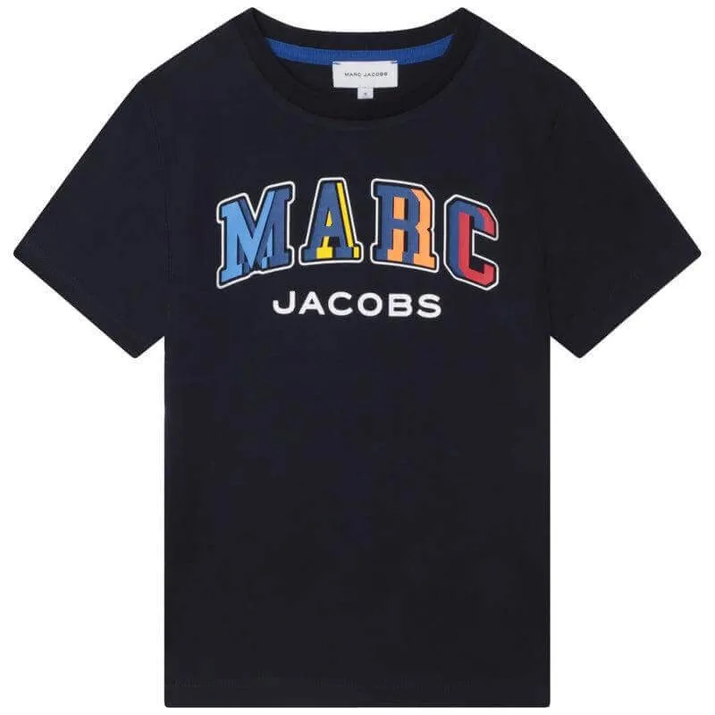 T-shirt en coton pour garçons avec logo marine