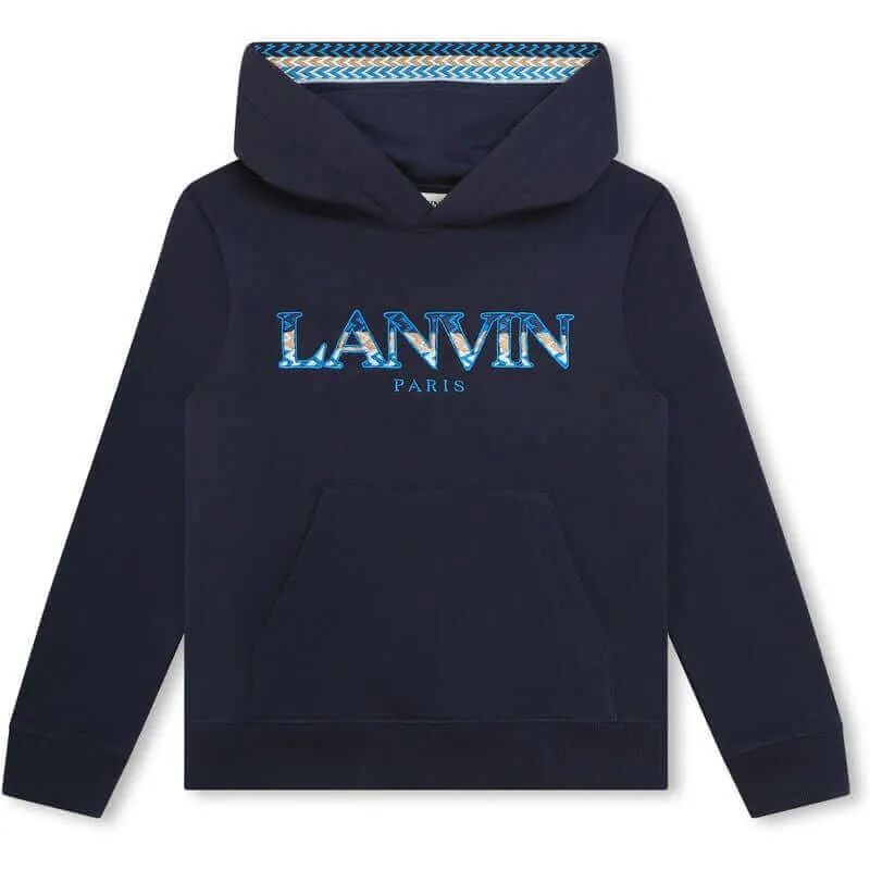 Pull à capuche avec logo Curb en bleu marine pour garçons