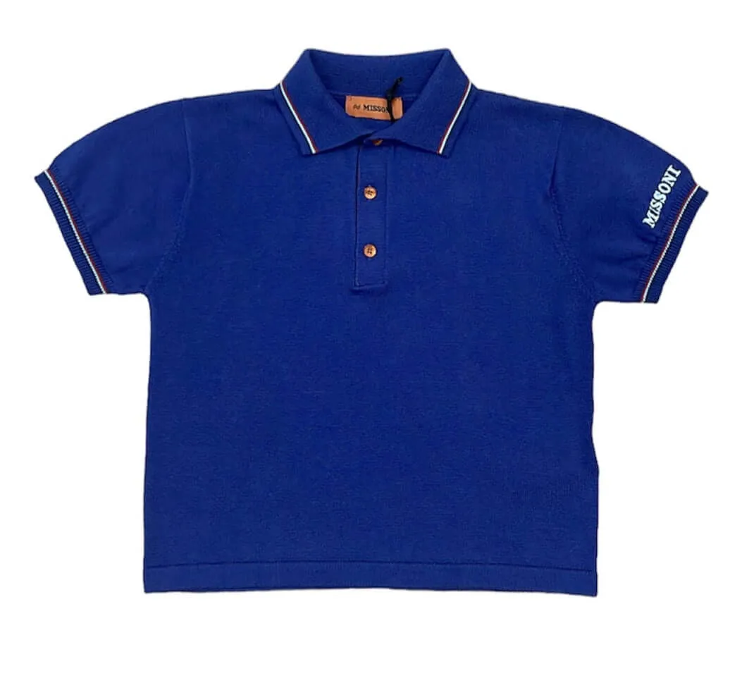 Polo en tricot marine pour garçons