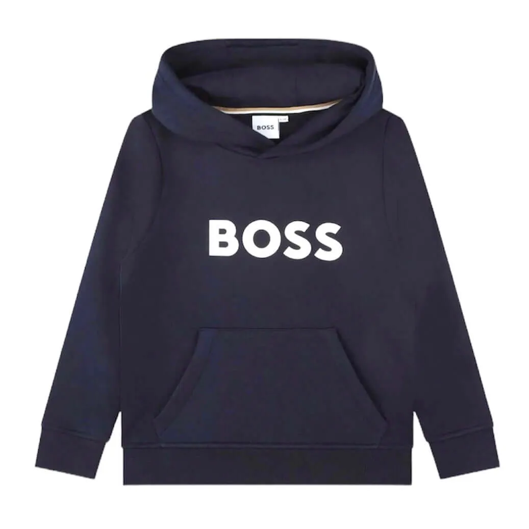 Sweat à capuche pour garçons avec logo marine