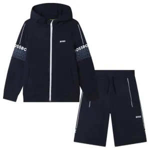 Ensemble de sweat-shirt à logo marine et de short pour garçons