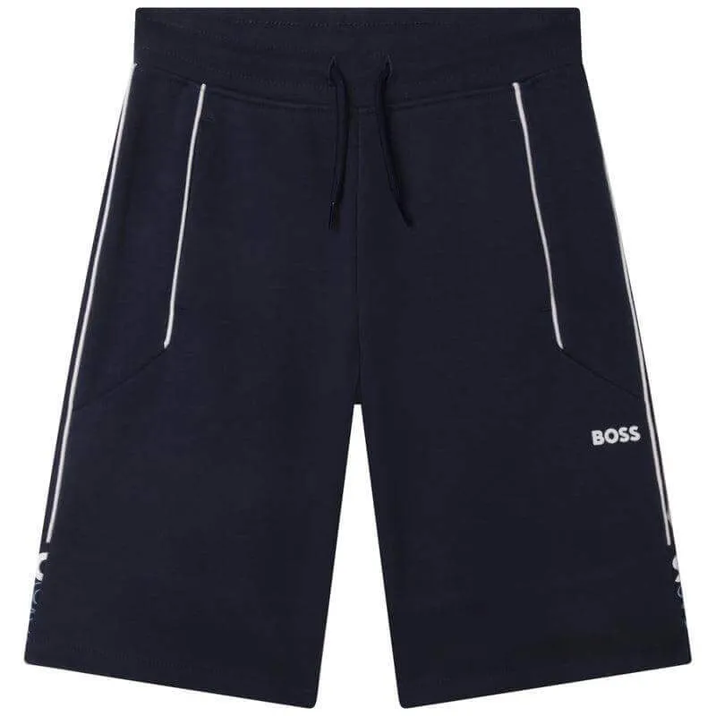 Ensemble de sweat-shirt à logo marine et de short pour garçons