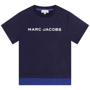 T-shirt en coton bio pour garçons avec logo marine