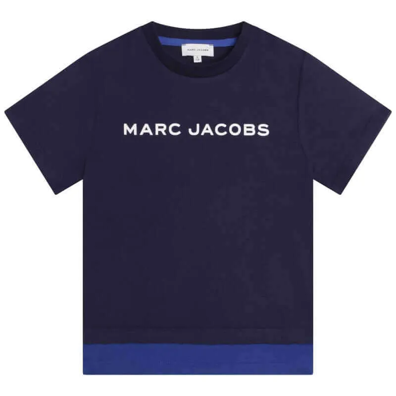 T-shirt en coton bio pour garçons avec logo marine