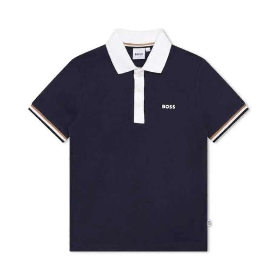 Polo à manches courtes marine pour garçons