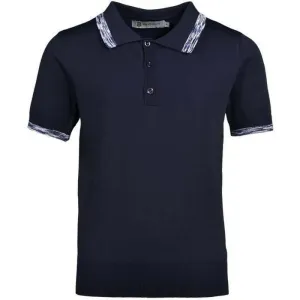 Polo à manches courtes pour garçons avec motif space-dye marine