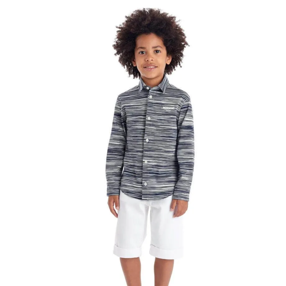 Polo rayé marine pour garçons