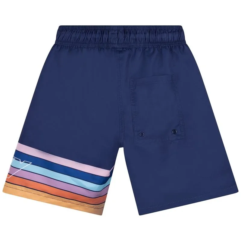 Short de bain rayé marine pour garçons