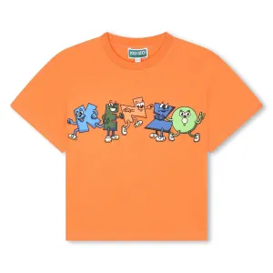 T-shirt pour garçons avec logo cartoon orange