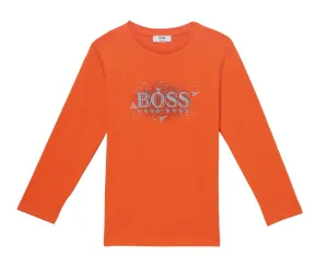 T-shirt à manches longues orange pour garçons