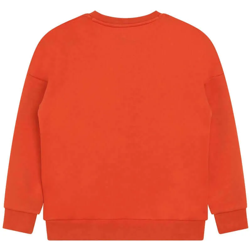 Sweat-shirt à logo latéral orange pour garçons