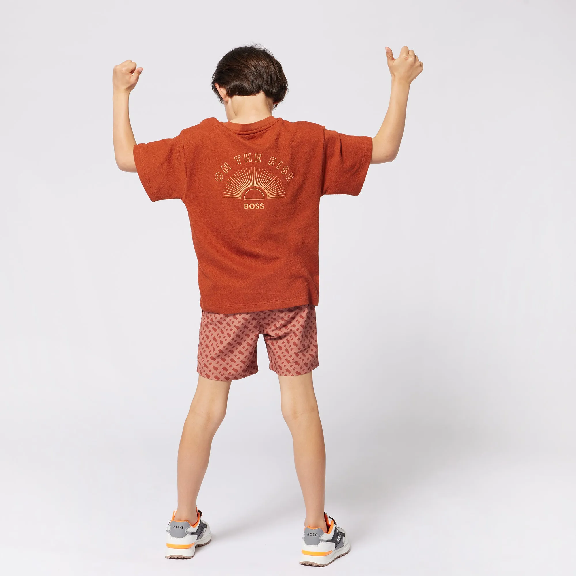 Short de bain orange pour garçons