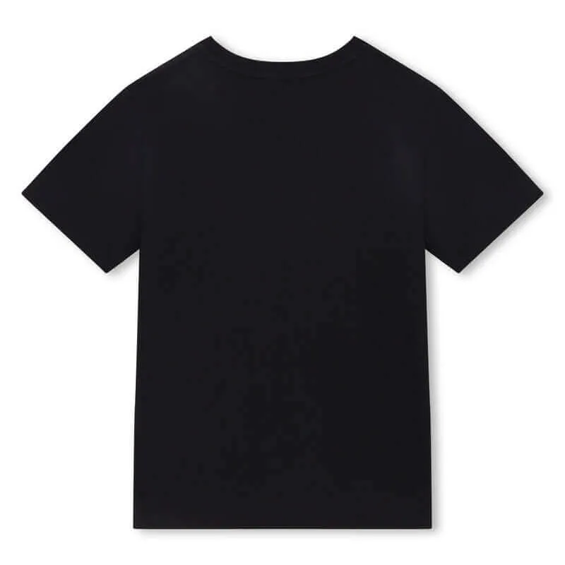 T-shirt biologique pour garçons avec logo noir / bleu